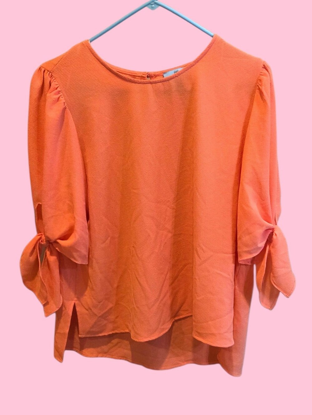 CeCe Coral Tie-Sleeve Blouse